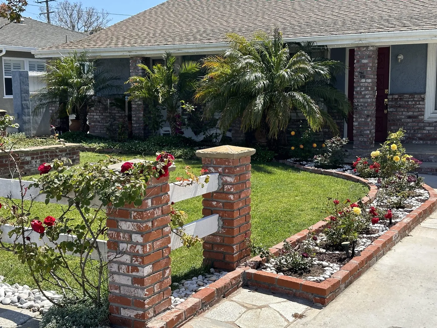 The front of the house on Sunday morning
